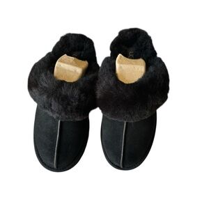UGG Black Suede Fur-Lined